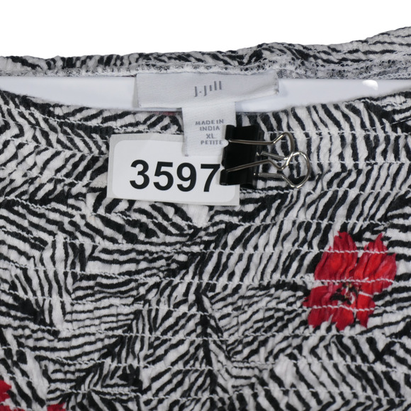 J Jill Blouse Womens Size XL Petite PXL Top Shirt Smocked Bodice Peasant Boho - Picture 11 of 11